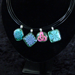 fused dichroic glass jewelry celtic necklaces