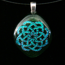 fused dichroic glass jewelry celtic necklaces